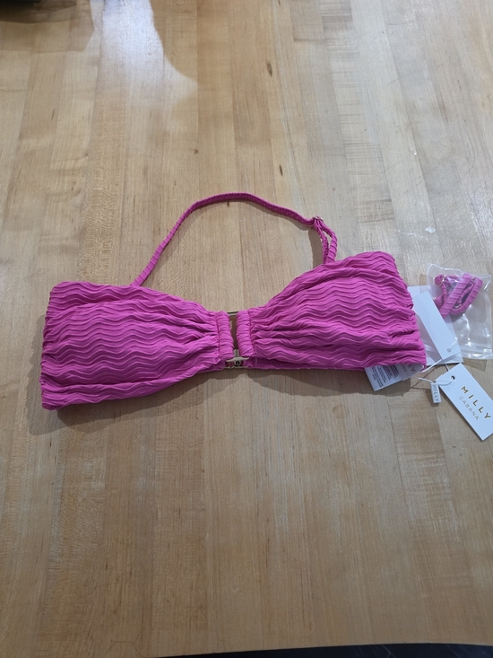 Milly Other - Milly Hot Pink Wavy Bandeau Swim Top Size L
